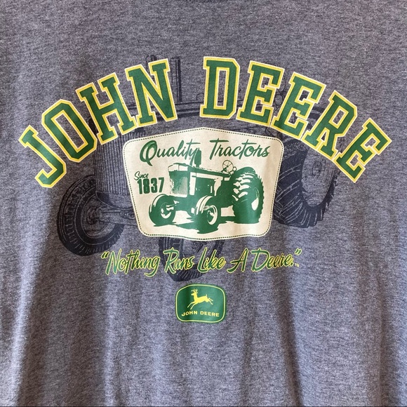 John Deere Tee Shirt Size Small Grey Green Yellow - Picture 4 of 5